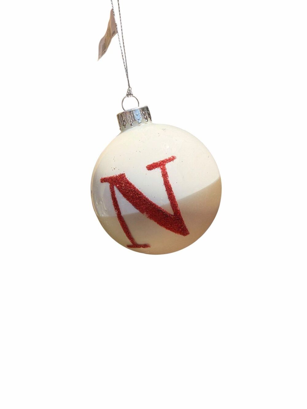 Macy’s holiday lane N initial ball ornament